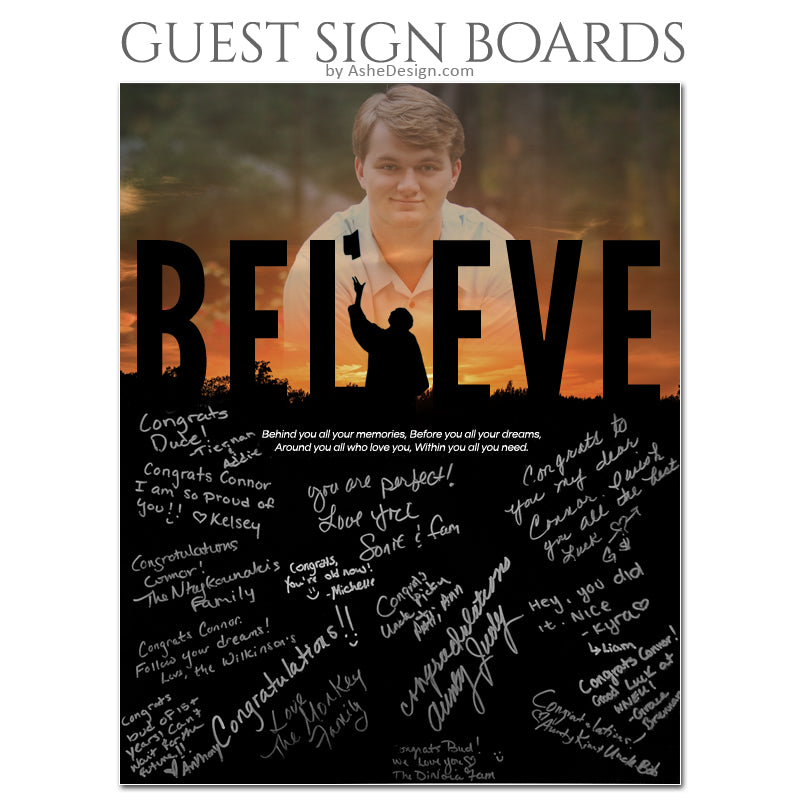 16x20 Guest Sign Board - Believe Silhouette