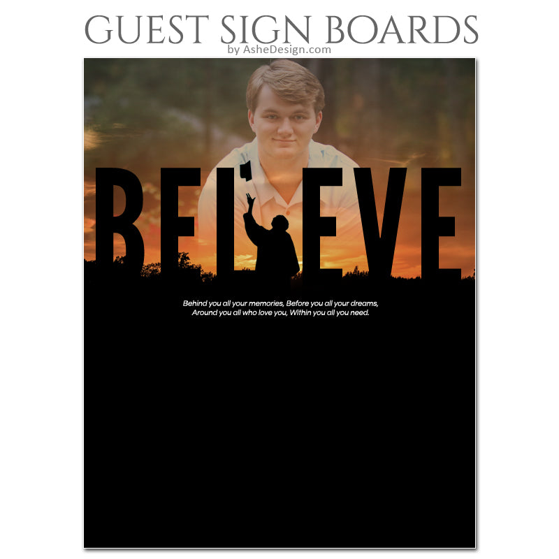 16x20 Guest Sign Board - Believe Silhouette - Image 2