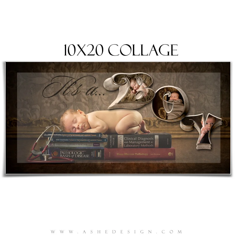 3D Word Collage (10x20) - It's A Boy 3D