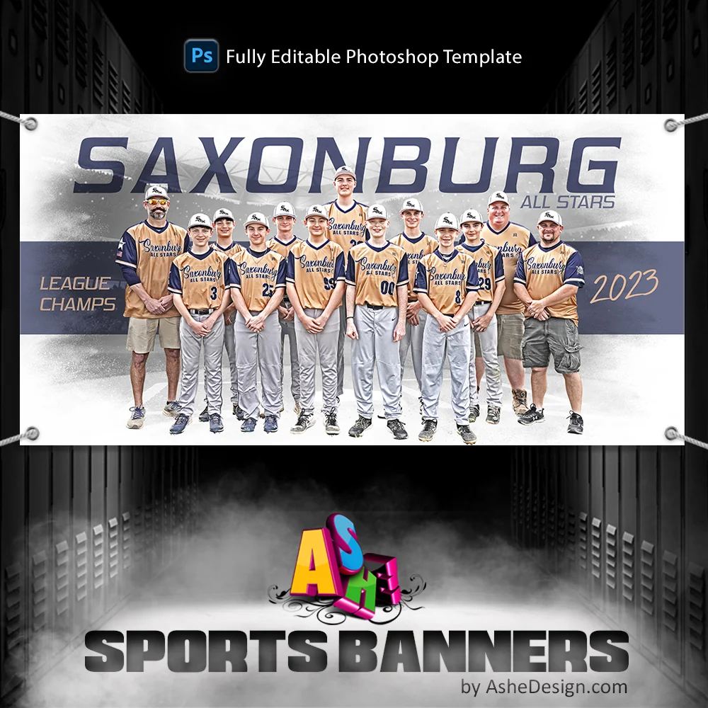 3x6 Baseball Team Banner - Whiteout Baseball Sports Banner Template For Photoshop