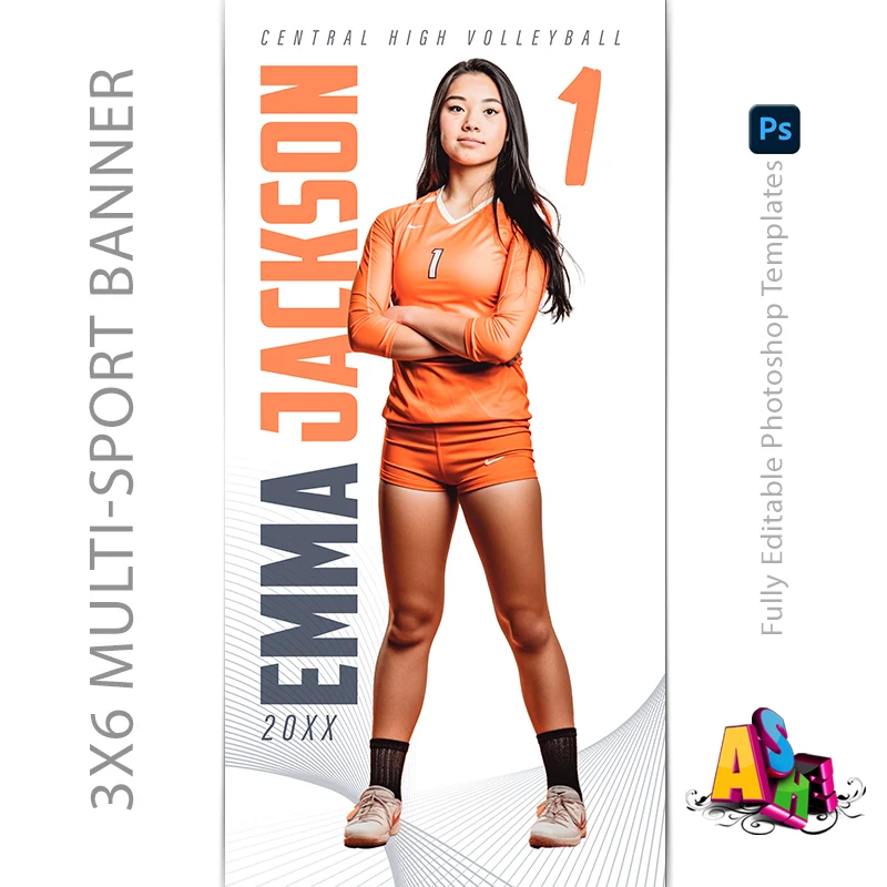 3x6 Multi-Sport Banner - The MVP Sports Banner Template For Photoshop - Image 2