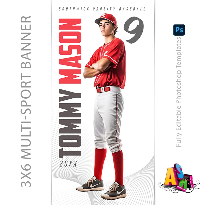 3x6 Multi-Sport Banner - The MVP Sports Banner Template For Photoshop - Image 5