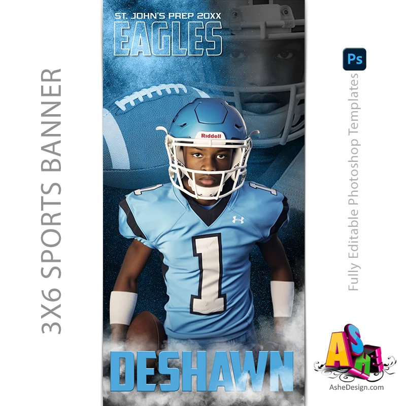 3x6 Sports Banner - Nitro Fusion Football Banner Template For Photoshop