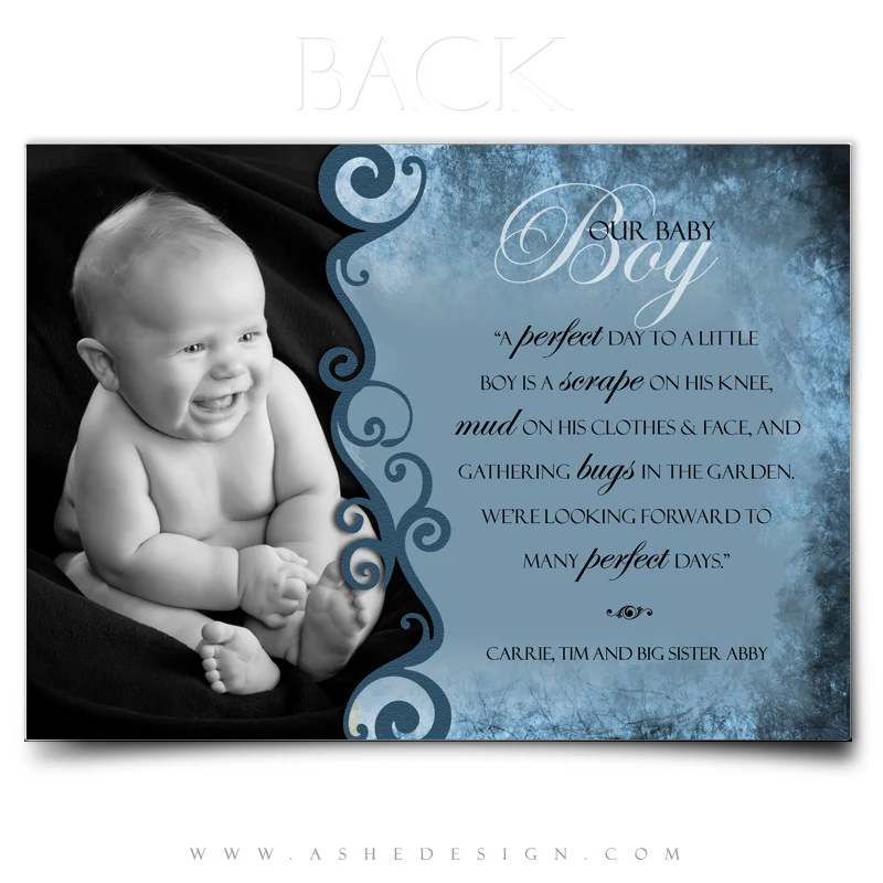 5x7 Flat Birth Announcement - Donald David - Image 3
