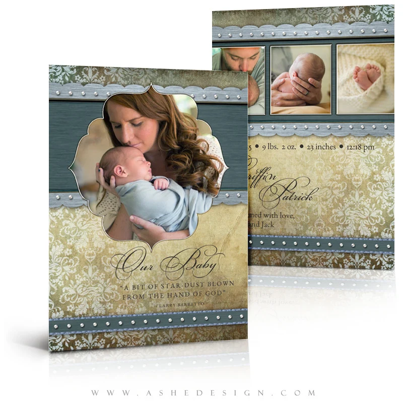 5x7 Flat Birth Announcement - Griffin