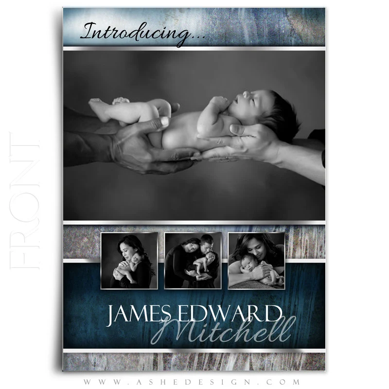 5x7 Flat Birth Announcement - James Edward - Image 2