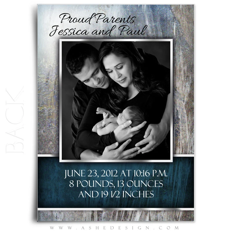 5x7 Flat Birth Announcement - James Edward - Image 3