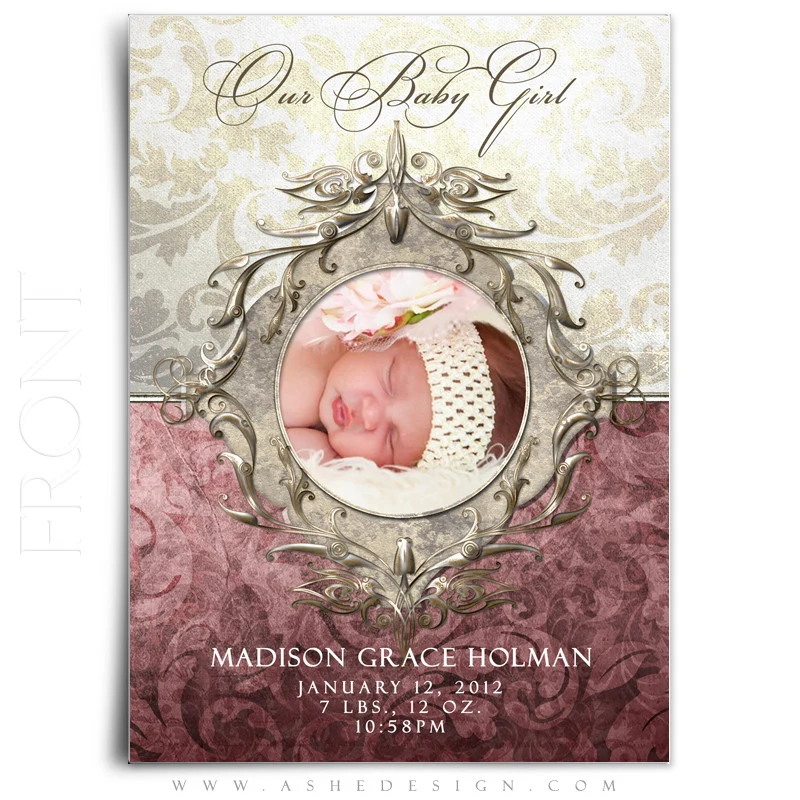 5x7 Flat Birth Announcement - Madison Grace - Image 2