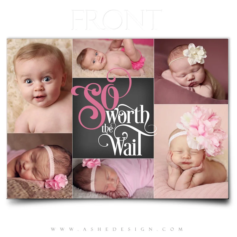 5x7 Flat Birth Announcement - Worth The Wait - Image 2