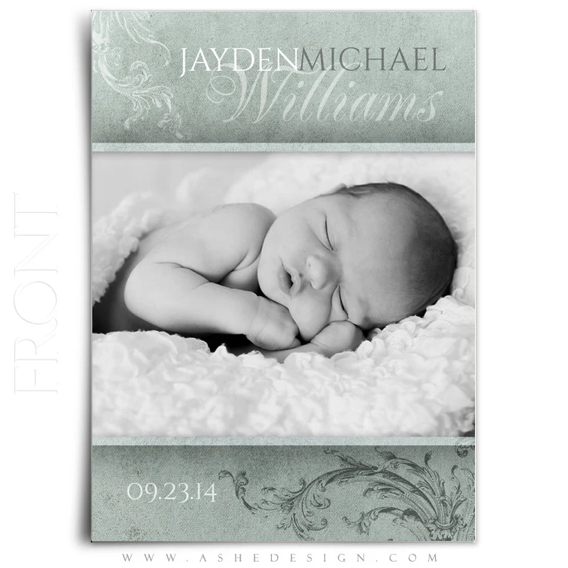 5x7 Flat Card Birth Announcement - A Mother's Love - Image 2