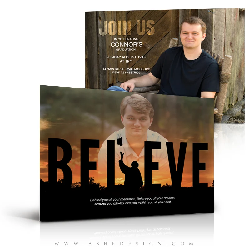 5x7 Flat Card Design - Believe Silhouette