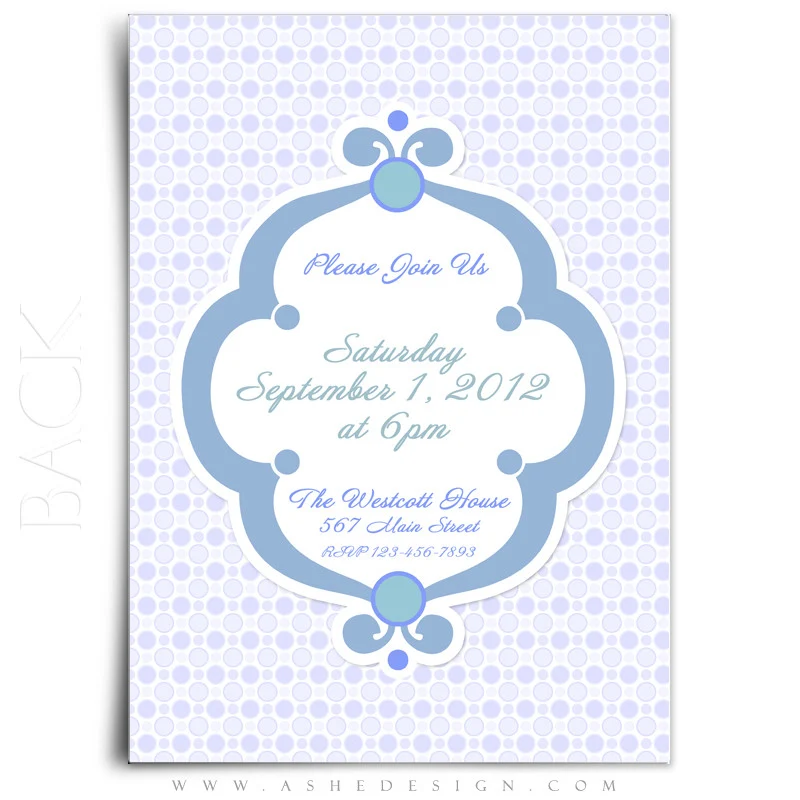5x7 Flat Card Birthday Invitation - Bubble Gum Blue - Image 3