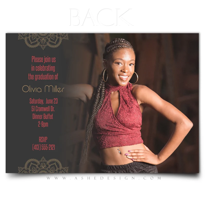 5x7 Flat Card Design - Gold Plated Grad - Image 3