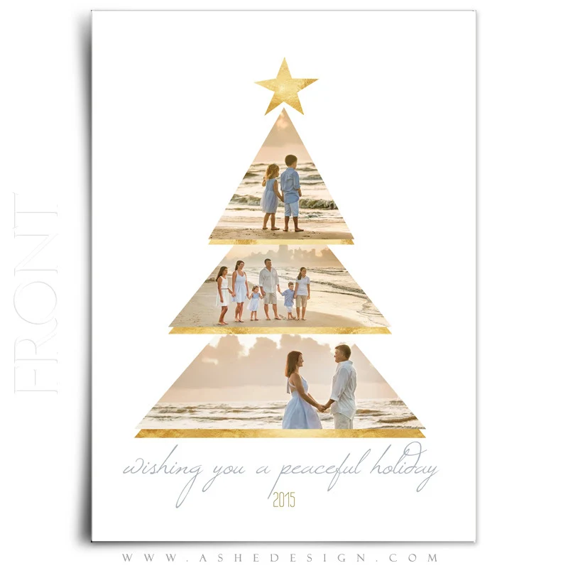 5x7 Flat Christmas Card  - Gold Foil Holiday - Image 2
