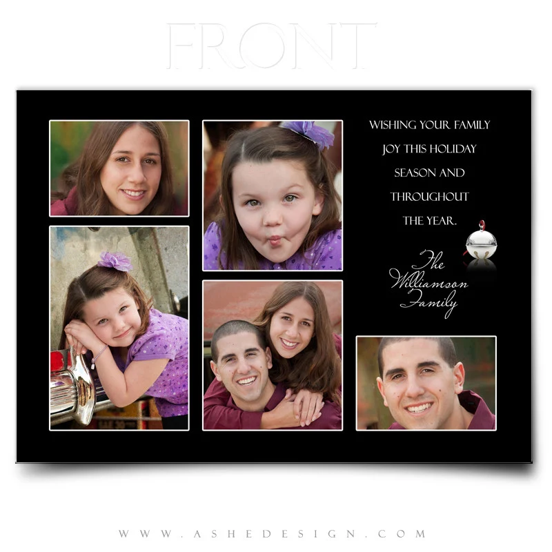5x7 Flat Christmas Card - Jingle Bell Black - Image 2