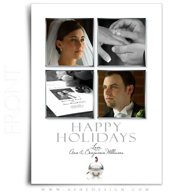 5x7 Flat Christmas Card - Jingle Bell White - Image 2