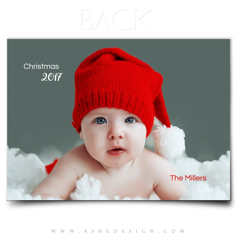 5x7 Flat Christmas Card  - Santa Hat - Image 3