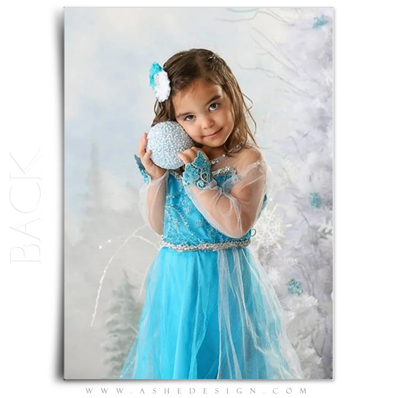 5x7 Flat Christmas Card  - Snow Globe - Snowflakes - Image 3