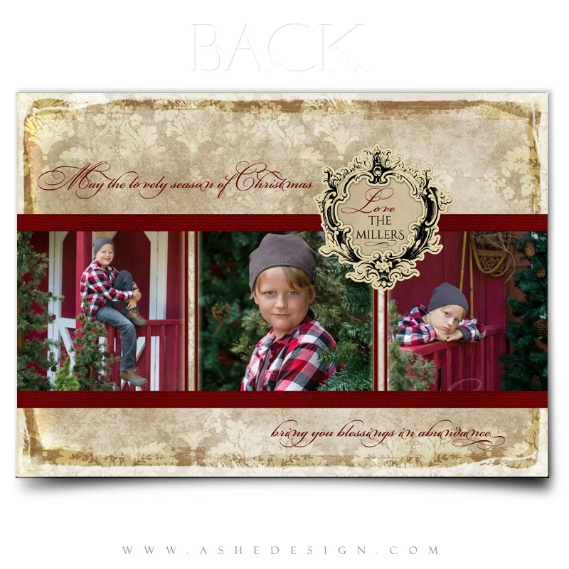 5x7 Flat Christmas Card - Vintage Holiday - Image 3