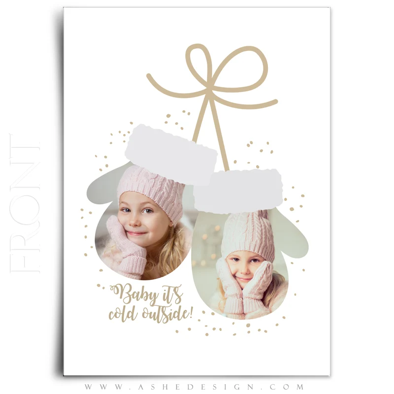 5x7 Flat Christmas Card  - Warm Mittens - Image 2