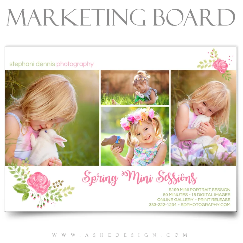 5x7 Flat Marketing Board - Spring Flowers