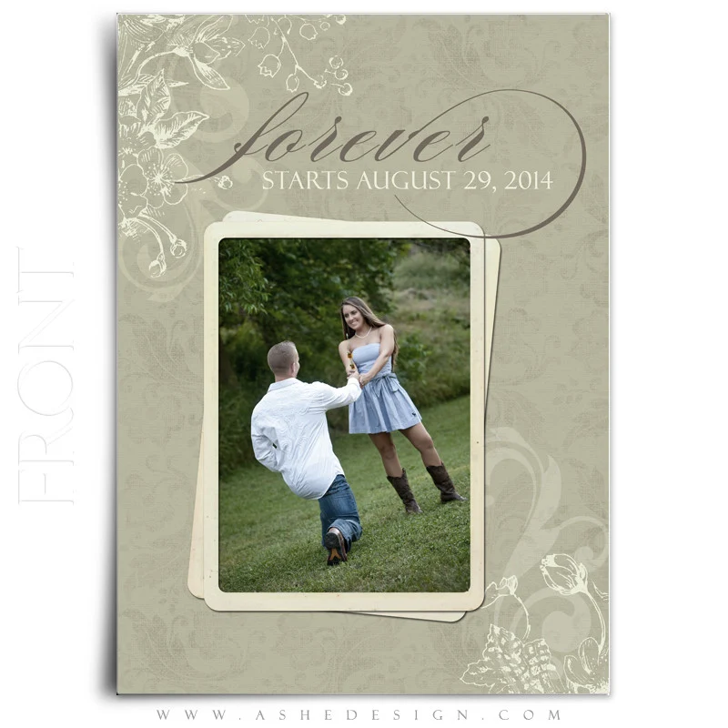 5x7 Flat Save The Date Card - Forever - Image 2