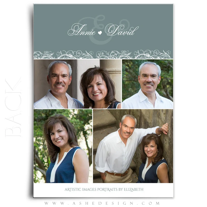 5x7 Flat Save The Date Card - Heart Calendar - Image 3