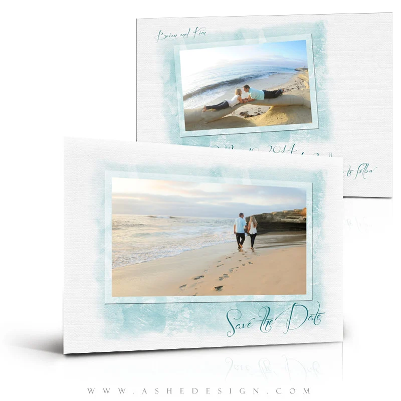 5x7 Flat Save The Date Card  - Watercolors