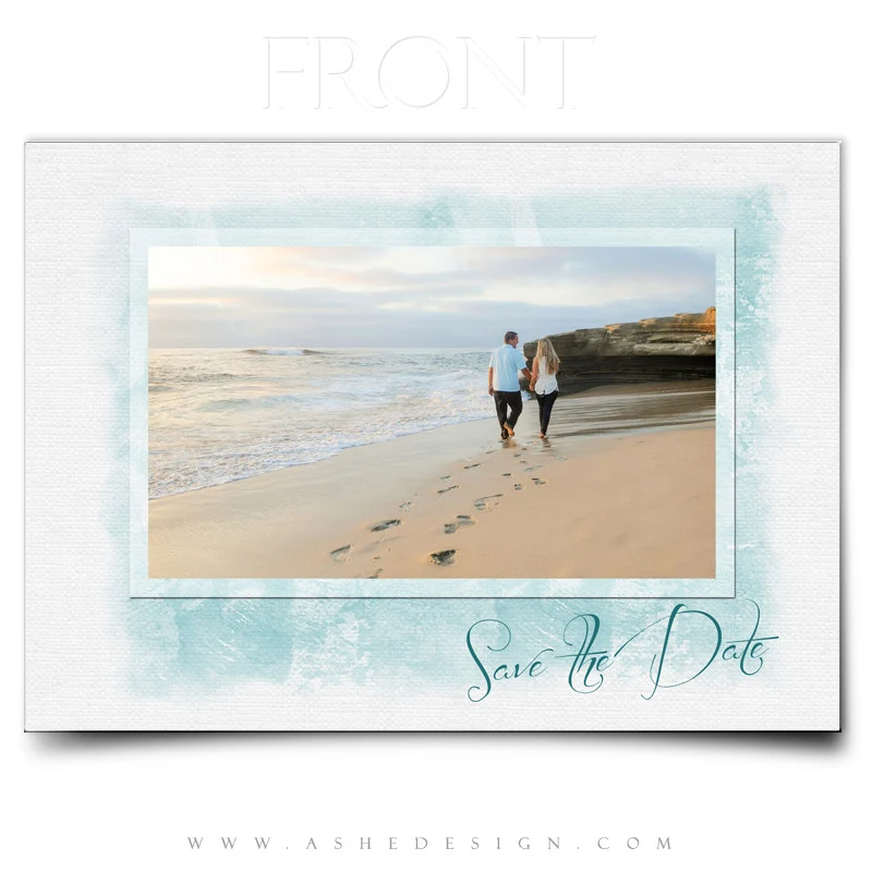 5x7 Flat Save The Date Card  - Watercolors - Image 2