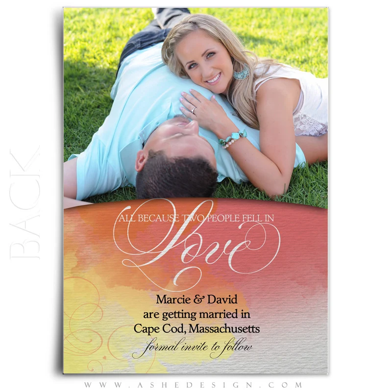 5x7 Flat Save The Date Card  - Watercolors 2015 - Image 3