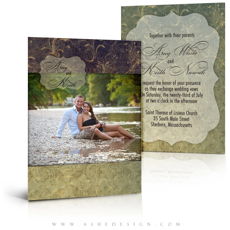 5x7 Flat Wedding Invitation - Forever After