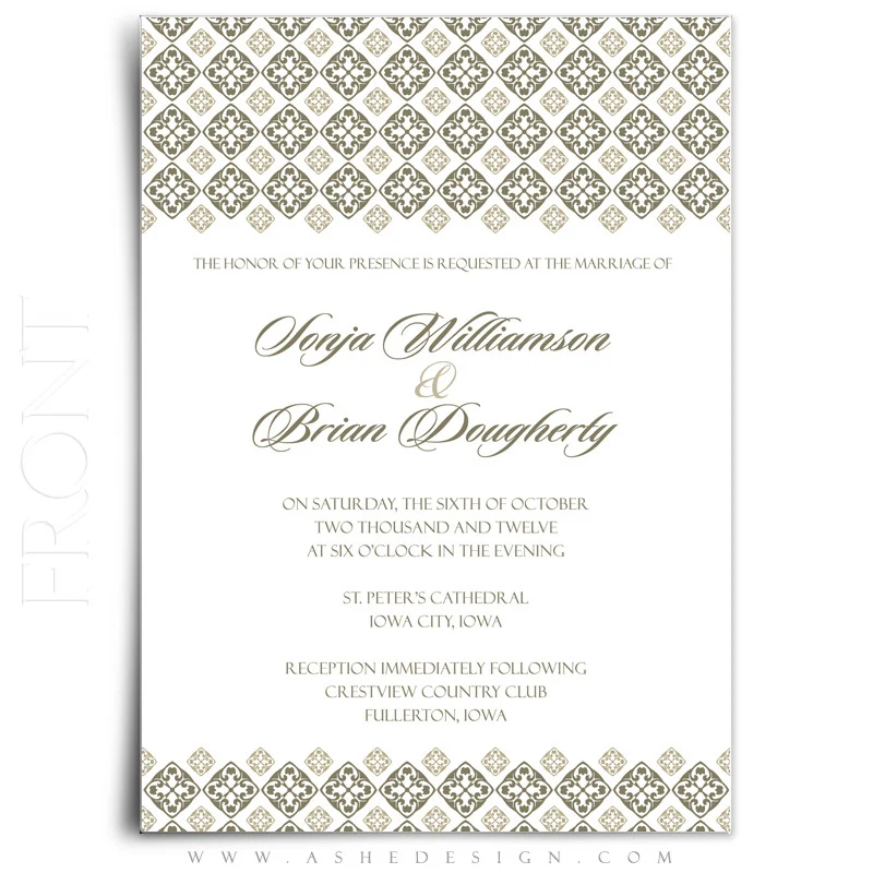 5x7 Flat Wedding Invitation - Our Destiny - Image 2