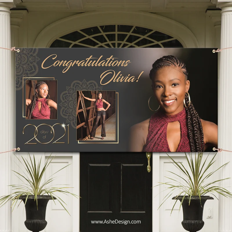 6x3 Graduation Banner - Gold Plated Grad