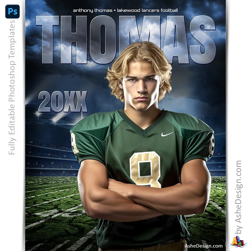 Amped Effects - Breaking Ground Football  Poster Template For Photoshop
