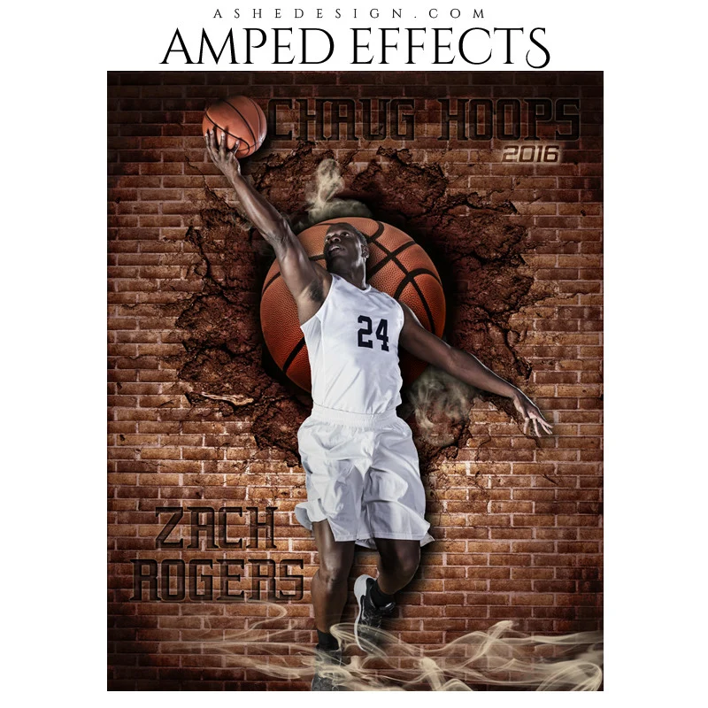Amped Effects - Brick Blowout - Basketball Sports Poster Template For Photoshop