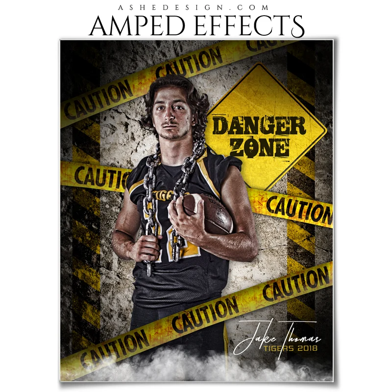 Amped Effects - Danger Zone Multi-Sport Poster Template For Photoshop