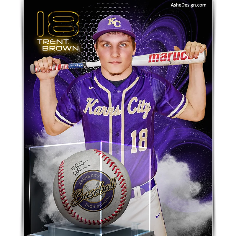Amped Effects - Display Case Baseball - Screen Play Poster Template For Photoshop