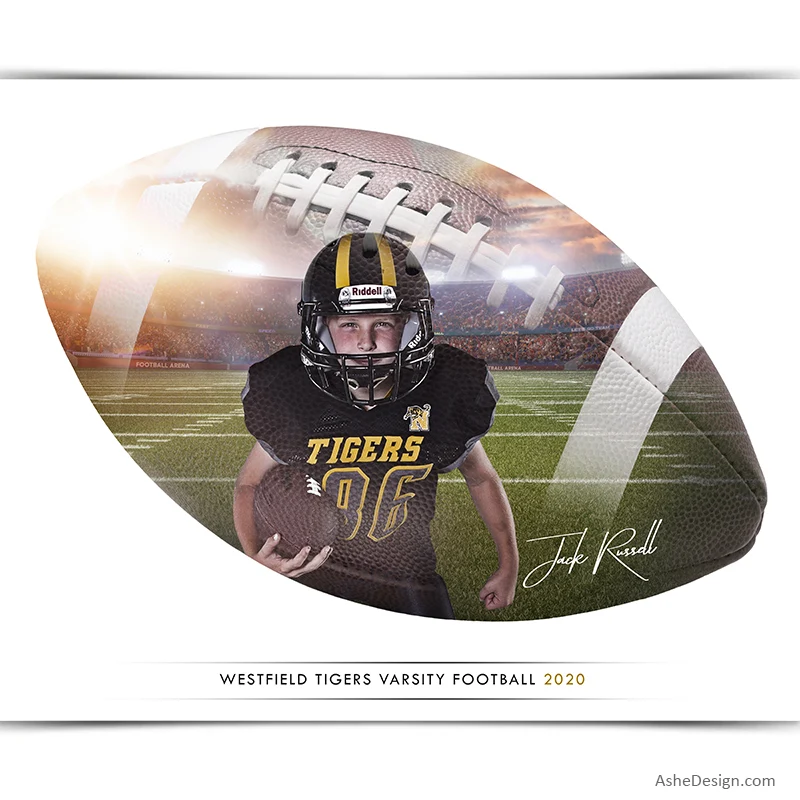 Amped Effects - Double Exposure - Football Poster Template For Photoshop