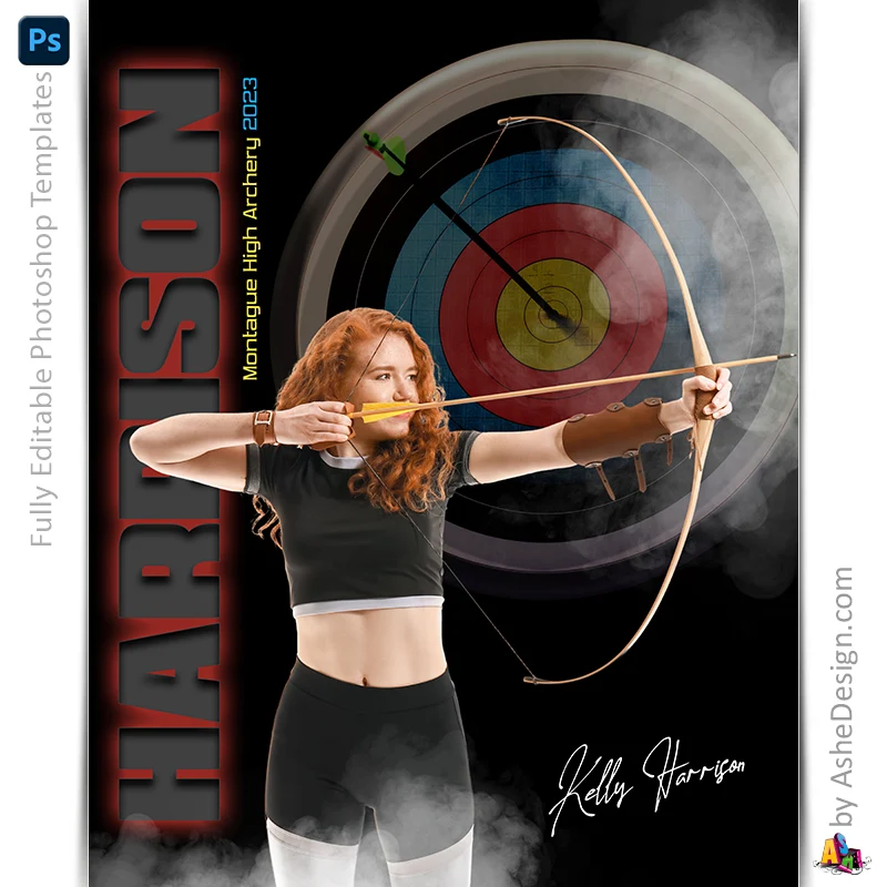 Amped Effects - From The Shadows Archery Poster Template For Photoshop