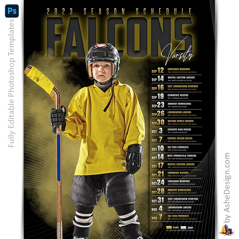 Amped Effects - Game Schedule Poster - Multi-Sport Template For Photoshop - Image 10