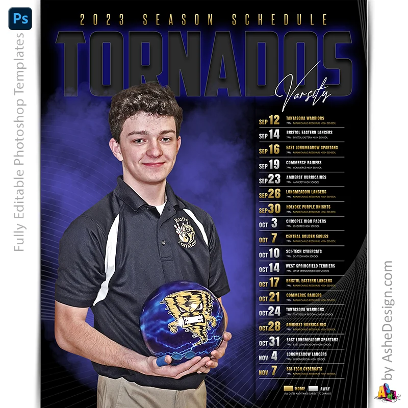 Amped Effects - Game Schedule Poster - Multi-Sport Template For Photoshop - Image 9