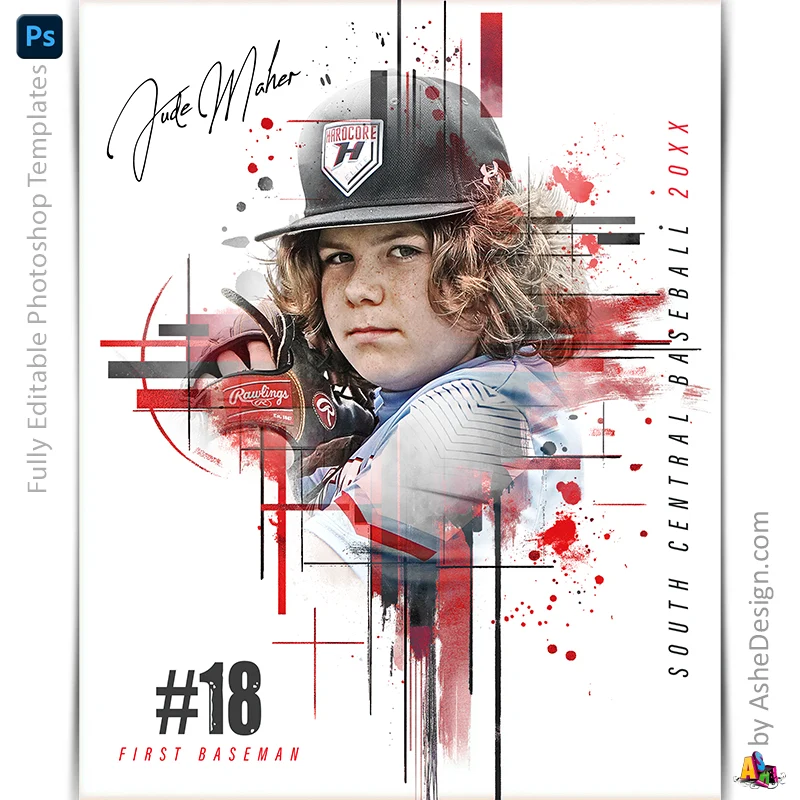 Amped Effects - Geometric Grid Multi-Sport Poster Template For Photoshop - Image 2