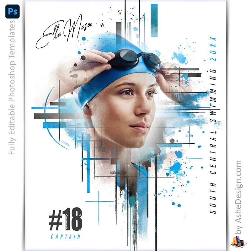 Amped Effects - Geometric Grid Multi-Sport Poster Template For Photoshop - Image 3