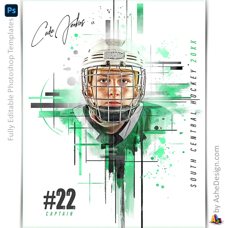 Amped Effects - Geometric Grid Multi-Sport Poster Template For Photoshop - Image 5