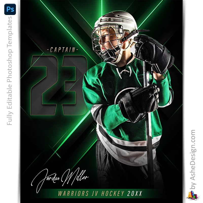 Amped Effects - Glowing Lines Multi-Sport Poster Template For Photoshop - Image 3