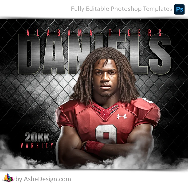Amped Effects - Gridiron Football Poster Template For Photoshop