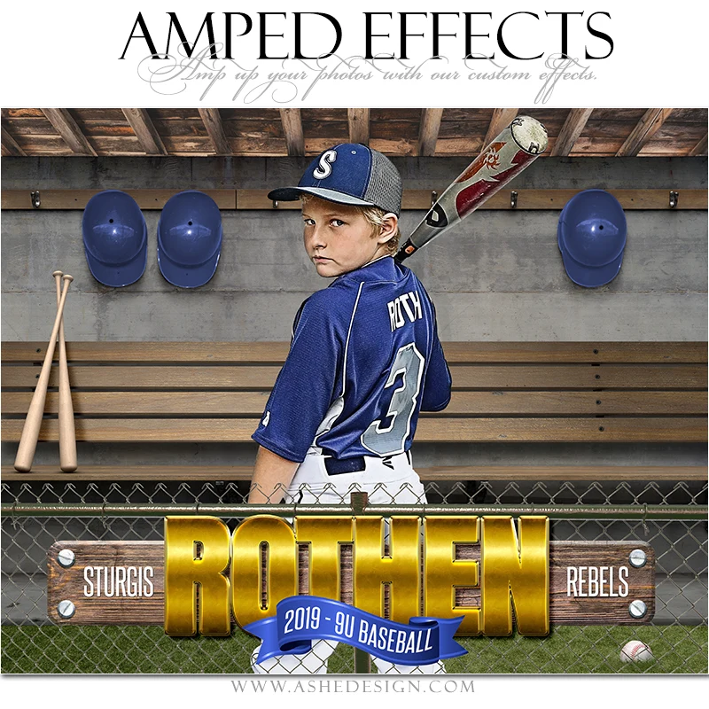 Amped Effects - In The Dugout Baseball Poster Template For Photoshop