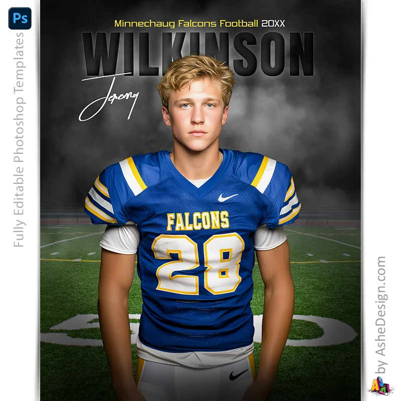 Amped Effects - In The Shadows Football Poster Template For Photoshop