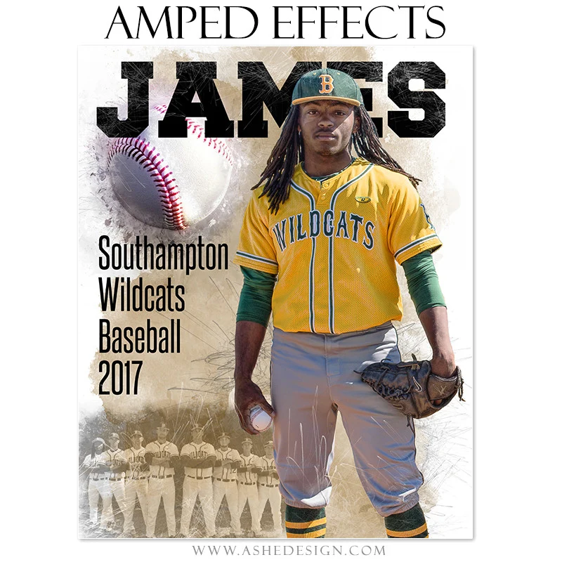 Amped Effects - In The Zone - Baseball Poster Template For Photoshop