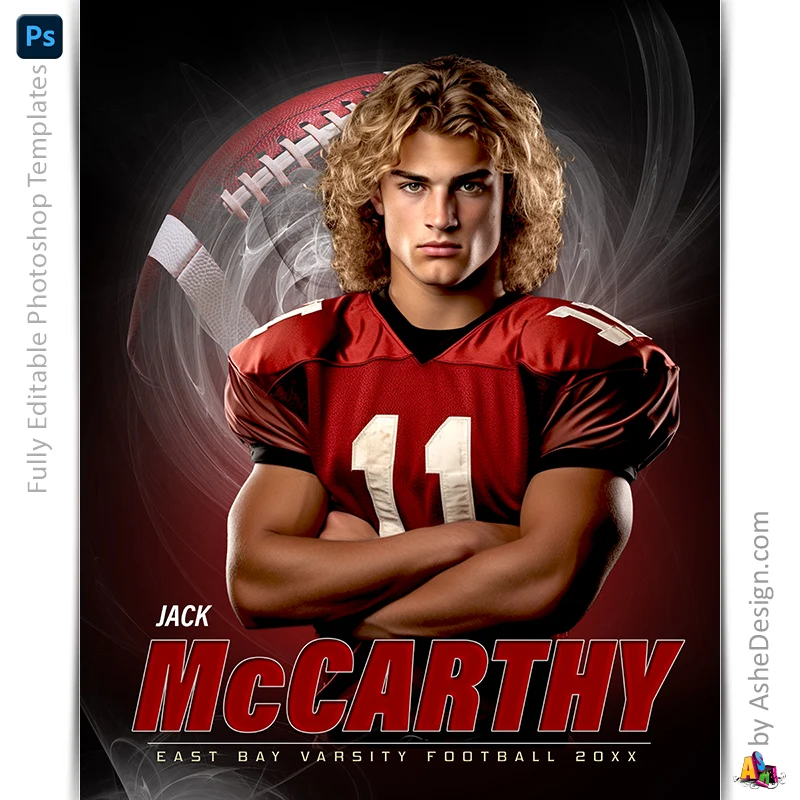 Amped Effects - Mystic Swirl Football Poster Template For Photoshop